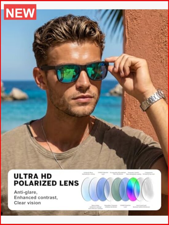 Polarized Sunglasses 3-Pack Rectangular Full Frame UV Protection main image 5